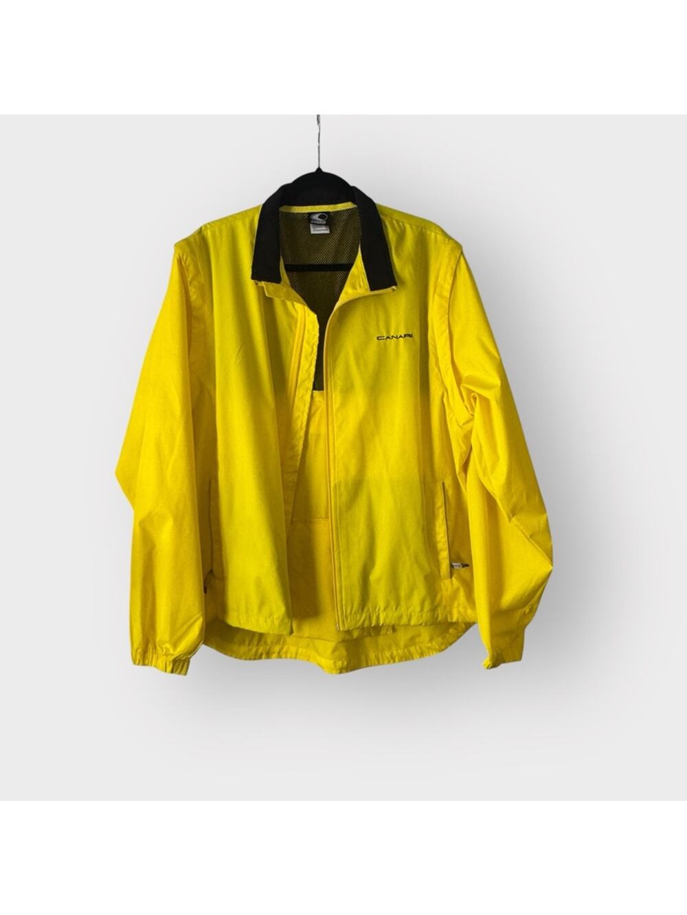Canari cycling yellow windbreaker jacket, size XL